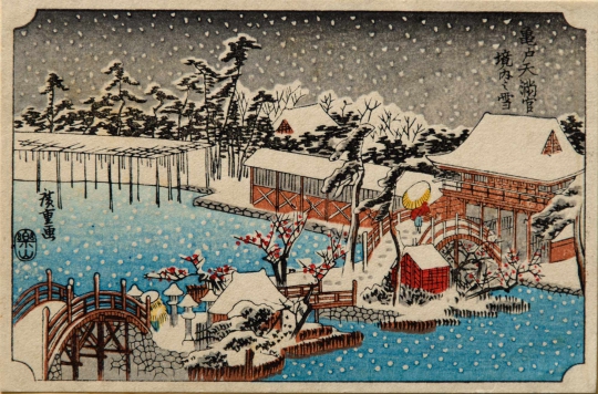 Snowing in the Precincts of the Kameido Shrine by Ando Hiroshige